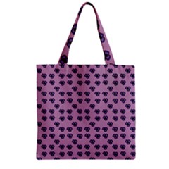 Pansies Pink Pattern Zipper Grocery Tote Bag by snowwhitegirl