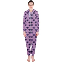 Pansies Pink Pattern Hooded Jumpsuit (ladies)  by snowwhitegirl