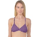 Pansies Pink Pattern Reversible Tri Bikini Top View1