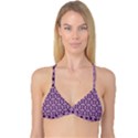 Pansies Pink Pattern Reversible Tri Bikini Top View3