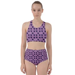 Pansies Pink Pattern Racer Back Bikini Set by snowwhitegirl