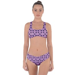 Pansies Pink Pattern Criss Cross Bikini Set by snowwhitegirl