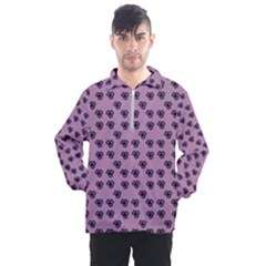 Pansies Pink Pattern Men s Half Zip Pullover by snowwhitegirl