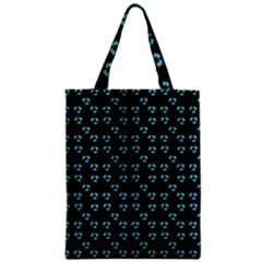 Aqua Pansies Zipper Classic Tote Bag