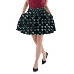 Aqua Pansies A-line Pocket Skirt by snowwhitegirl