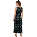 Aqua Pansies V-Neck Chiffon Maxi Dress View2