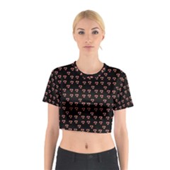 Red Pansies Cotton Crop Top by snowwhitegirl