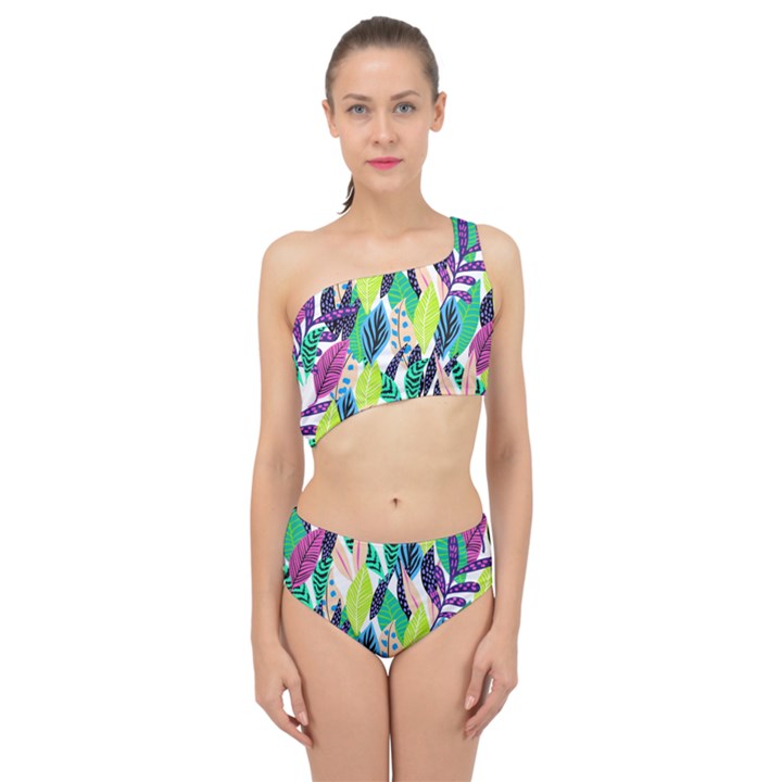 Leaves  Spliced Up Two Piece Swimsuit