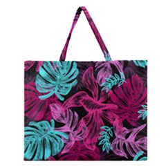 Leaves Zipper Large Tote Bag by Sobalvarro