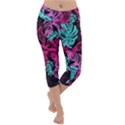 Leaves Lightweight Velour Capri Yoga Leggings View1