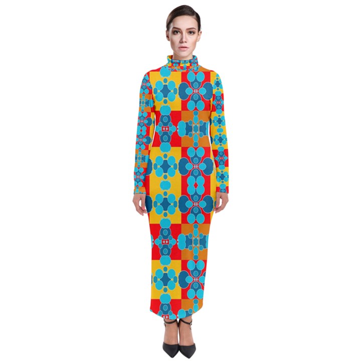 Pop Art  Turtleneck Maxi Dress