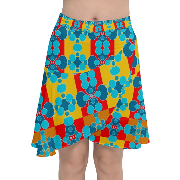 Pop Art  Chiffon Wrap Front Skirt