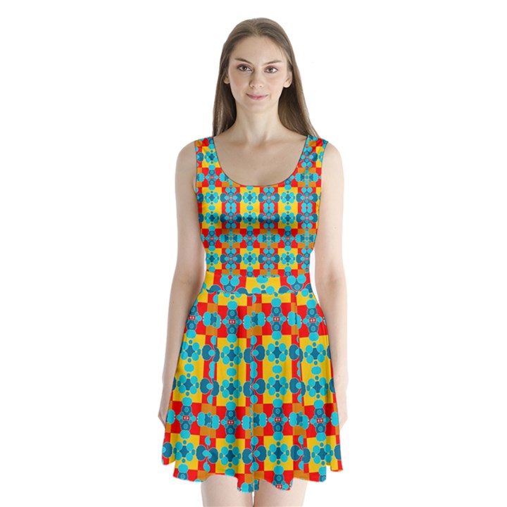 Pop Art  Split Back Mini Dress 