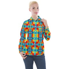 Pop Art  Women s Long Sleeve Pocket Shirt