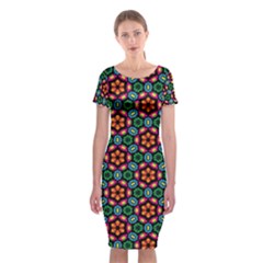 Pattern  Classic Short Sleeve Midi Dress by Sobalvarro