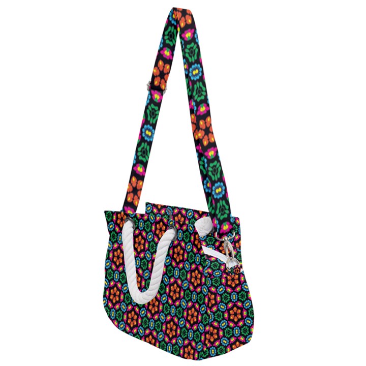 Pattern  Rope Handles Shoulder Strap Bag