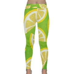 Lemon Fruit Healthy Fruits Food Classic Yoga Leggings by Wegoenart