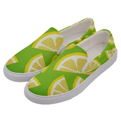 Lemon Fruit Healthy Fruits Food Men s Canvas Slip Ons by Wegoenart