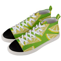 Lemon Fruit Healthy Fruits Food Men s Mid-top Canvas Sneakers by Wegoenart