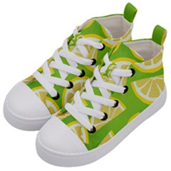 Lemon Fruit Healthy Fruits Food Kids  Mid-top Canvas Sneakers by Wegoenart