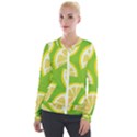 Lemon Fruit Healthy Fruits Food Velour Zip Up Jacket View1