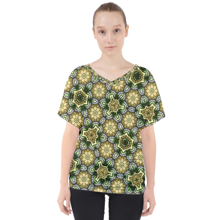 Pattern Background Texture Design V-Neck Dolman Drape Top