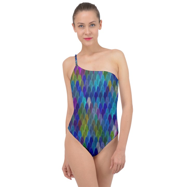 Background  Classic One Shoulder Swimsuit