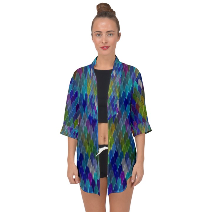 Background  Open Front Chiffon Kimono