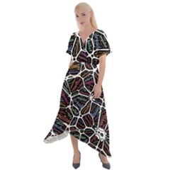 Mental Human Experience Mindset Cross Front Sharkbite Hem Maxi Dress