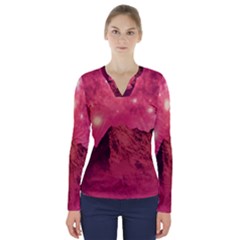 Manipulation Fantasy Photoshop V-neck Long Sleeve Top by Wegoenart