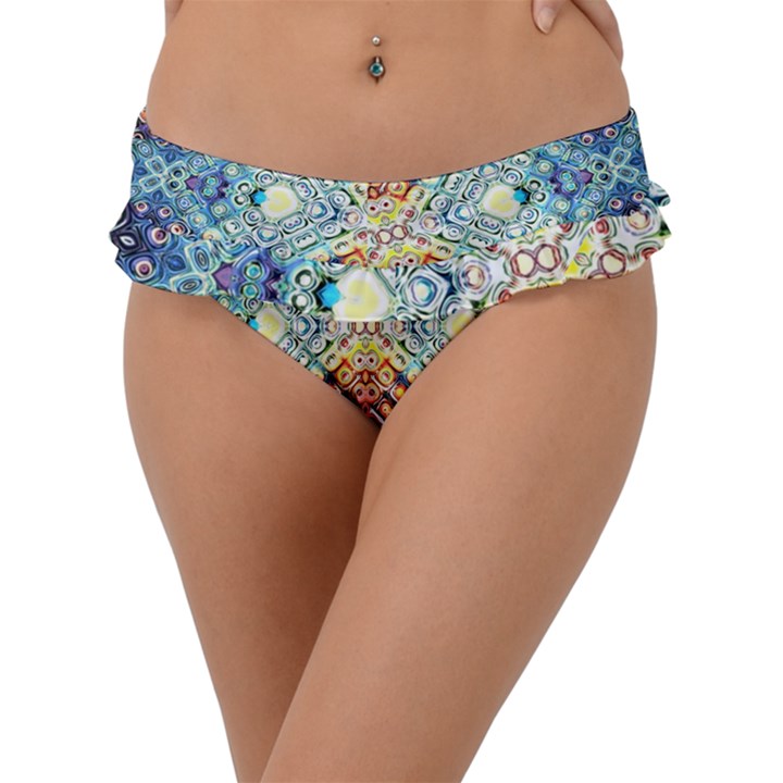 Pattern Frill Bikini Bottom