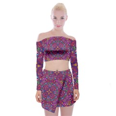 Kaleidoscope  Off Shoulder Top With Mini Skirt Set by Sobalvarro