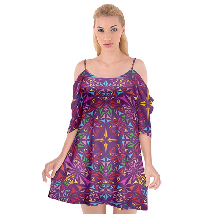 Kaleidoscope  Cutout Spaghetti Strap Chiffon Dress