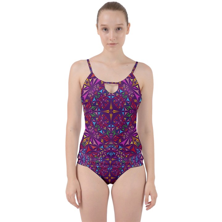 Kaleidoscope  Cut Out Top Tankini Set