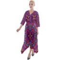 Kaleidoscope  Quarter Sleeve Wrap Front Maxi Dress View1