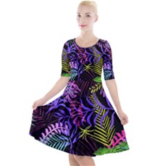 Leaves  Quarter Sleeve A-line Dress by Sobalvarro