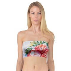 Strawberry Watercolor Figure Bandeau Top by Wegoenart