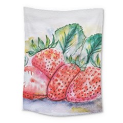 Strawberry Watercolor Figure Medium Tapestry by Wegoenart