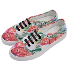 Strawberry Watercolor Figure Women s Classic Low Top Sneakers by Wegoenart