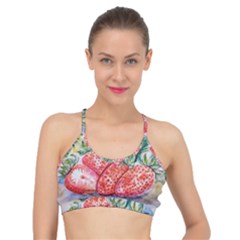 Strawberry Watercolor Figure Basic Training Sports Bra by Wegoenart