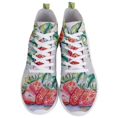 Strawberry Watercolor Figure Men s Lightweight High Top Sneakers by Wegoenart