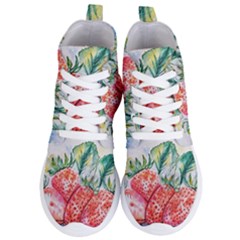 Strawberry Watercolor Figure Women s Lightweight High Top Sneakers by Wegoenart