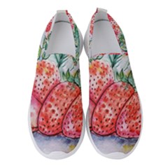 Strawberry Watercolor Figure Women s Slip On Sneakers by Wegoenart