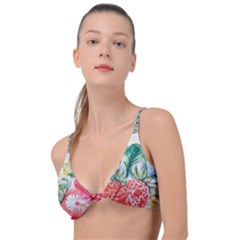 Strawberry Watercolor Figure Knot Up Bikini Top