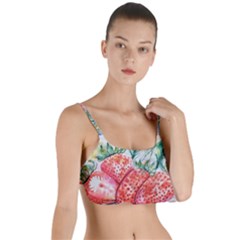 Strawberry Watercolor Figure Layered Top Bikini Top 