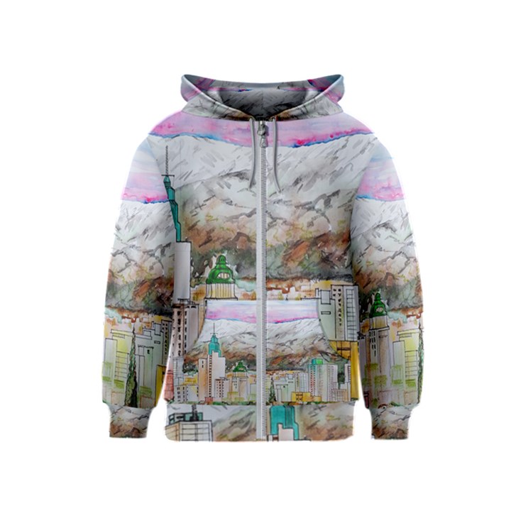 Mendoza City Argentina Mountains Kids  Zipper Hoodie