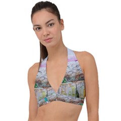 Mendoza City Argentina Mountains Halter Plunge Bikini Top by Wegoenart