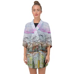 Mendoza City Argentina Mountains Half Sleeve Chiffon Kimono by Wegoenart