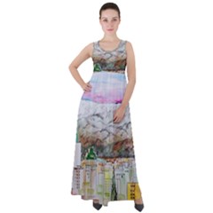 Mendoza City Argentina Mountains Empire Waist Velour Maxi Dress by Wegoenart