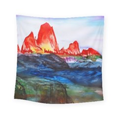 Fitzroy Argentina Chile Patagonia Square Tapestry (small)